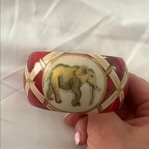 Red and Gold Elephant Bangle
